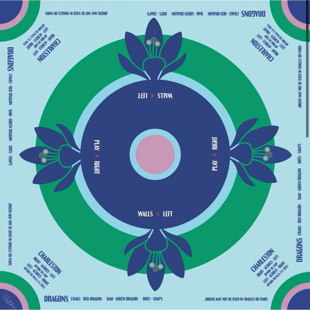 Oh My Mahjong mat and shuffle cards. Brand new